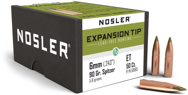 Nosler E-Tip Rifle Bullet 6mm 90gr, 50ct, 59165 by USA Nosler Reloading Bullets & Shot
