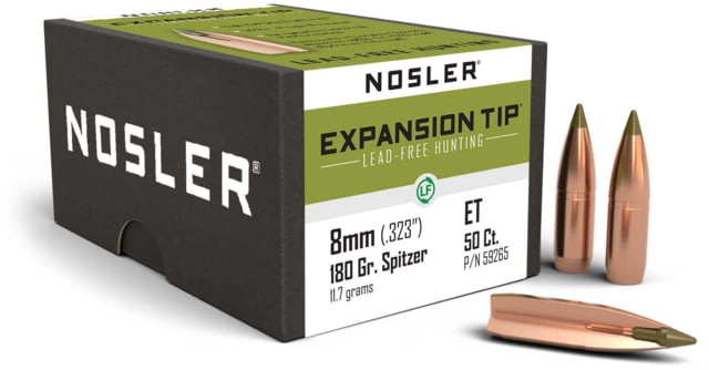 Nosler E-Tip Rifle Bullet 8mm 180gr, 50ct, 59265 by USA Nosler Reloading Bullets & Shot