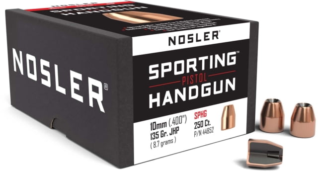 Nosler HandGun Pistol Bullet 10mm 135gr JHP, 250ct, 44852 by USA Nosler Reloading Bullets & Shot