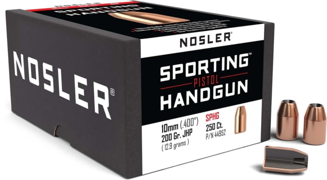 Nosler HandGun Pistol Bullet 10mm 200gr JHP, 250ct, 44952 by USA Nosler Reloading Bullets & Shot