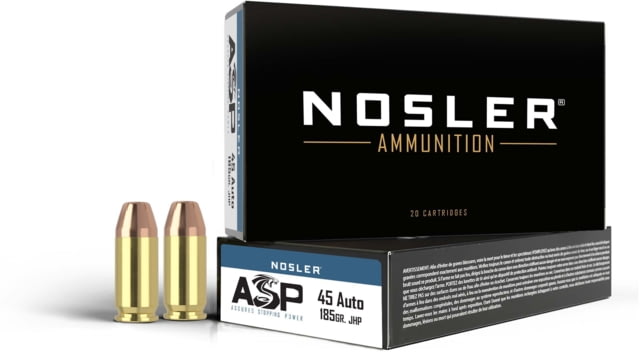 ler ASP .45 ACP 185 Grain Jacketed Hollow Point Brass Cased Cased Pistol 50 Rounds Ammo