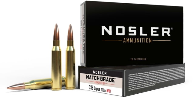ler Match Grade .338 Lapua Magnum 300 Grain Custom Competition Brass Cased Centerfire Rifle 20 Rounds Ammo