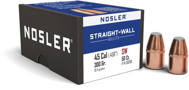 Nosler .45 Caliber 300 Grain Straight Wall Protected Point Rifle Bullets 50 Bullets