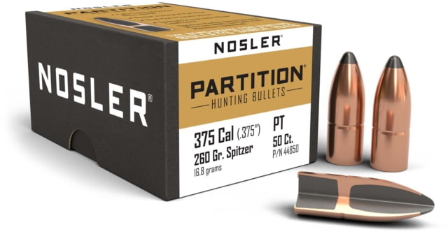 Nosler Partition Rifle Bullet .375 Caliber 260gr Partition, 50ct, 44850 by USA Nosler Reloading Bullets & Shot