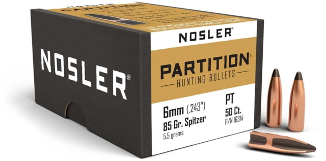 Nosler Partition Rifle Bullet 6mm 85gr, 50ct, 16314 by USA Nosler Reloading Bullets & Shot