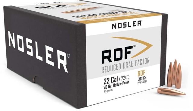 Nosler RDF Rifle Bullet .22 Caliber 70gr HPBT, 500ct, 53067 by USA Nosler Reloading Bullets & Shot