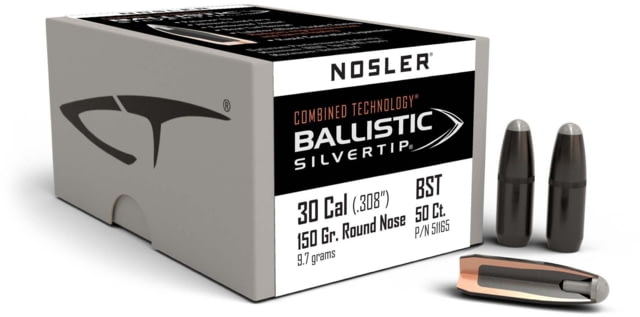 Nosler Silvertip Hunting Rifle Bullet .30-30 Caliber 150gr Ballistic Tip, 50ct, 51165 by USA Nosler Reloading Bullets & Shot