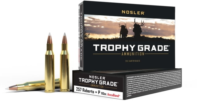 ler Trophy Grade .257 Roberts P 110 Grain AccuBond Brass Cased Centerfire Rifle 20 Rounds Ammo
