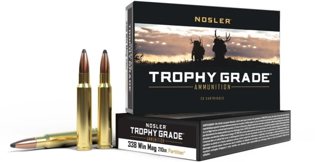 ler Trophy Grade .338 Win Mag 210gr Partition Brass Centerfire Rifle 20 Rounds Ammo
