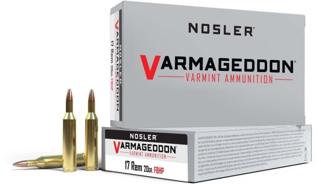 ler Varmageddon .17 Remington 20 Grain Flat Base Hollow Point Brass Cased Centerfire Rifle 20 Rounds Ammo