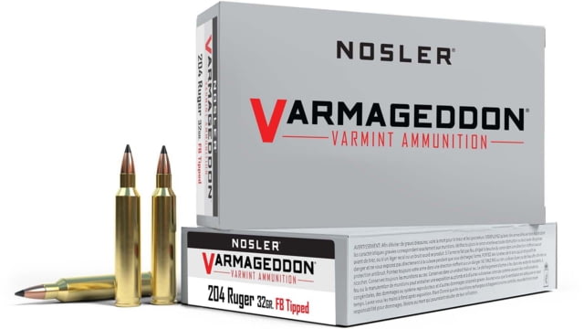 ler Varmageddon .204 Ruger 32 Grain Flat Base Tipped Brass Cased Centerfire Rifle 20 Rounds Ammo