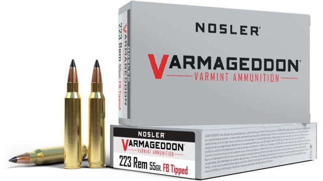 ler Varmageddon .223 Remington 55 Grain Flat Base Tipped Brass Cased Centerfire Rifle 20 Rounds Ammo