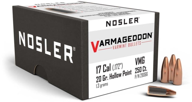 Nosler Varmageddon Rifle Bullet .17 HMR 20gr FBHP, 250ct, 29066 by USA Nosler Reloading Bullets & Shot
