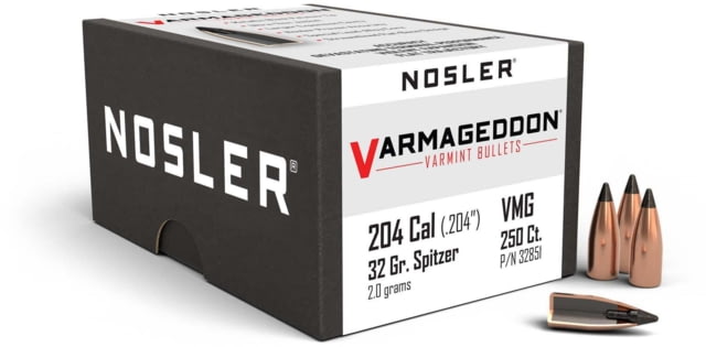 Nosler Varmageddon Rifle Bullet .20 Caliber 32gr FB Tipped, 250ct, 32851 by USA Nosler Reloading Bullets & Shot