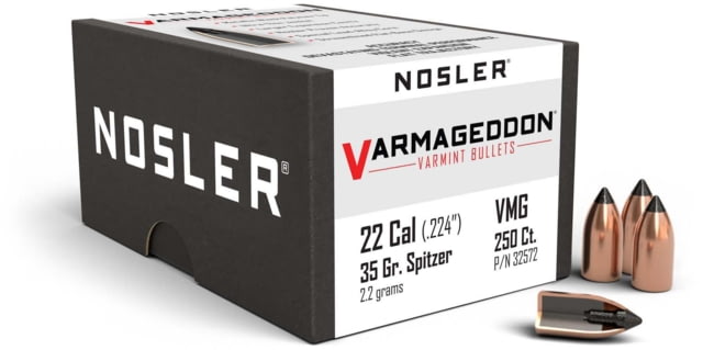 Nosler Varmageddon Rifle Bullet .22 Caliber 35g FB Tipped, 250ct, 32572 by USA Nosler Reloading Bullets & Shot