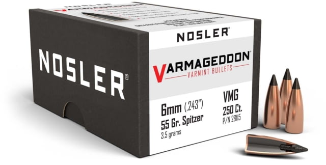 Nosler Varmageddon Rifle Bullet 6mm 55gr FB Tipped 250ct