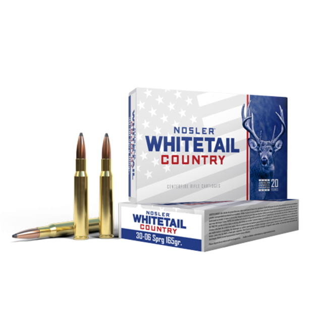 ler Whitetail Country 30-06 Springfield 165 Grain Solid Base Brass Cased Rifle 200 Round Ammo