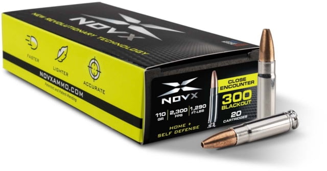 X Ammunition Close Encounter 300 Blackout 110 Grain Copper Polymer Stainless Steel Cased Centerfire Rifle 20 Rounds Ammo