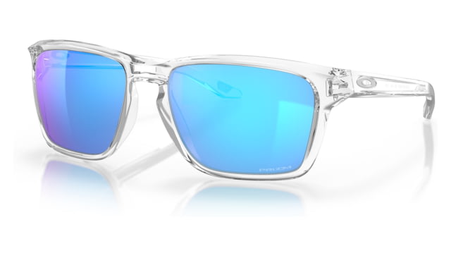 Oakley OO9448F Sylas A Sunglasses - Men's Polished Clear Frame Prizm Sapphire Lens Asian Fit 58 - Oakley