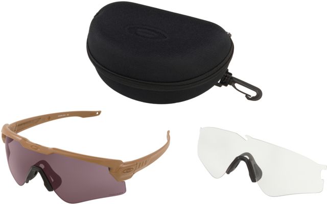 Oakley SI Standard Issue Ballistic M-Frame ALPHA Sunglasses 2 Lens Array Terrain Tan w/Prizm Grey Clear