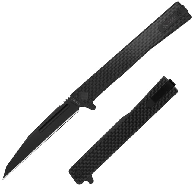 Ocaso Knives Solstice Folding Knife 3.5in Black CPM S35VN Wharncliffe Carbon Fiber Black/Black - Ocaso Knives