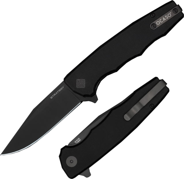 Ocaso Knives Strategy Folding Knife 3.5in D2 Steel G-10 Handle Black - Ocaso Knives
