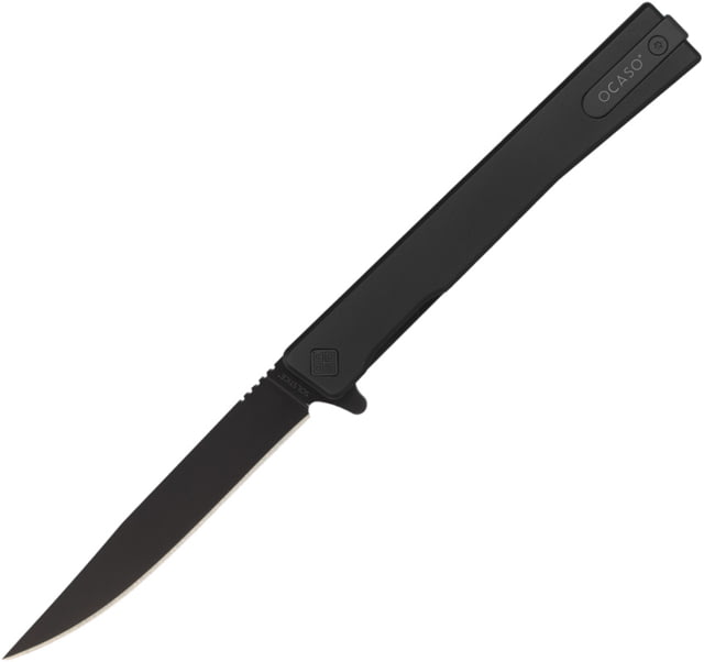 Ocaso Knives Solstice Folding Knife 4.25in Closed 3.5in Black PVD Coated S35VN Blade Black Titanium Handle - Ocaso Knives