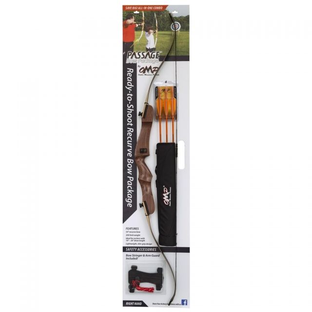 October Mountain Passage Recurve Bow Pkg 54in 20lb LH - October Mountain