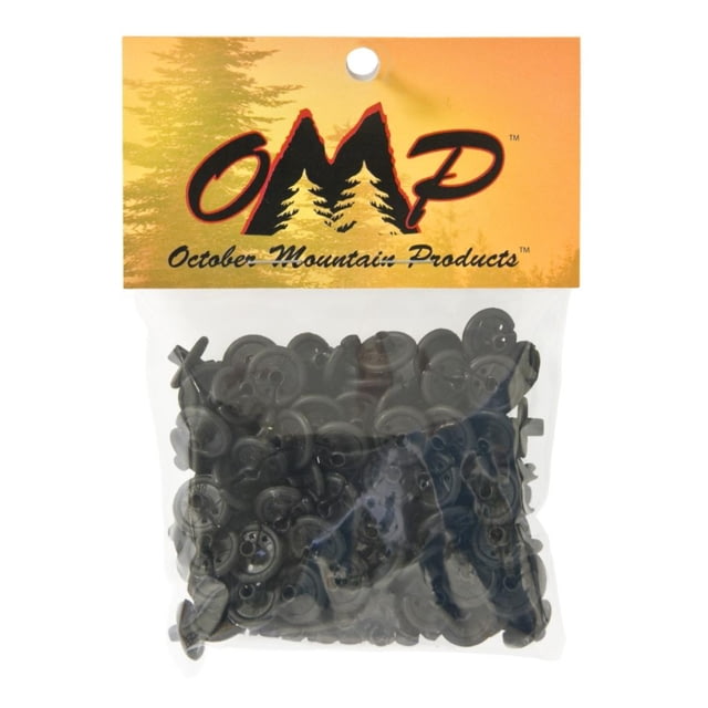 October Mountain Slotted Black 9/16" Kisser Button 100pk 33213 - October Mountain