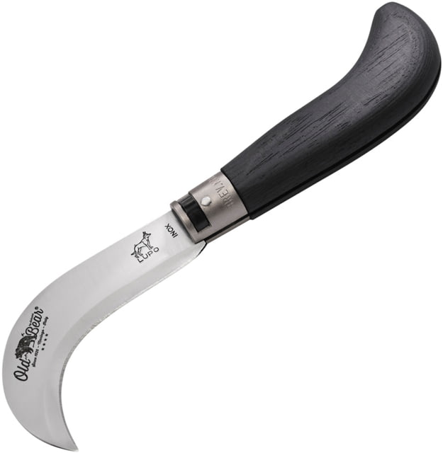 OLD BEAR Pruning Knife Black Wood 3.75" satin finish AISI 420 stainless blade Black wood handle - Old Bear