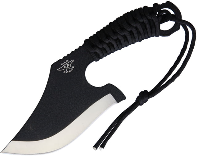 Old Forge Moose Skinner Knife 5.5" black powder coated stainless blade Black cord wrapped handle  / OF043 - Old Forge
