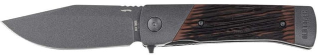 Old Timer Frontier Manual - 134OTF Folding Knife 3.75in 7Cr Stainless Steel Clip Point Blade Synthetic Wood Handle Box
