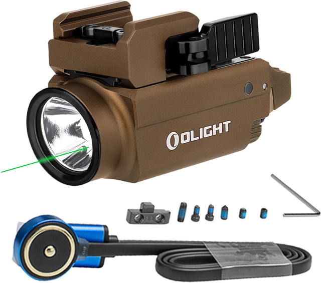 Olight Baldr S 800 Lumens LED Tactical Flashlight with Green Laser Tan - Olight