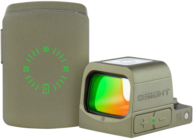 Olight Osight S Reflex Red Dot Sight 1x 21x14mm 2 MOA Dot and 32 MOA Circle with Magnetic USB-C Rechargeable Charging Cover Black - Olight