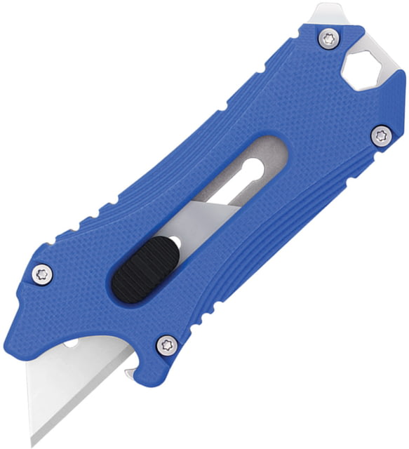 Olight Otacle Blue EDC Utility Knife 3.38in Closed 1in SK2 Stainless Utility Blade Blue Textured G10 Handle - Olight