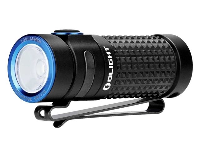Olight S1R II Baton Rechargeable Flashlight - CREE XM-L2 U4 LED - 1000 Lumens - Uses 1 x RCR123A included Black - Olight