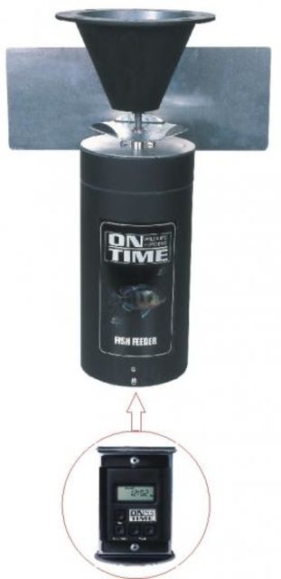 On Time Wildlife Feeders Elite Fish Feeder Only Black - On Time Wildlife Feeders