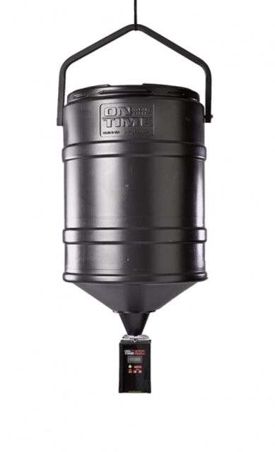 EDEMO On Time Wildlife Feeders Tomahawk Vl Feeder w/ 25 Gal Hanger Black  EDEMO1 Used Condition Like New - On Time Wildlife Feeders