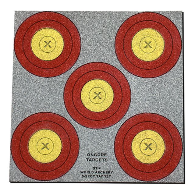 Oncore Targets 5 Spot Outdoor Self-Healing Archery Target Red/Yellow/Grey Medium