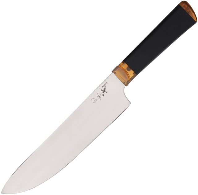 Ontario Knife Agilite Chef's Knife by Dan Maragni 14.75in Overall 9.5in Satin 14C28N Sandvik Stainless Blade Amber Ultem Transparent Handle - Ontario Knife