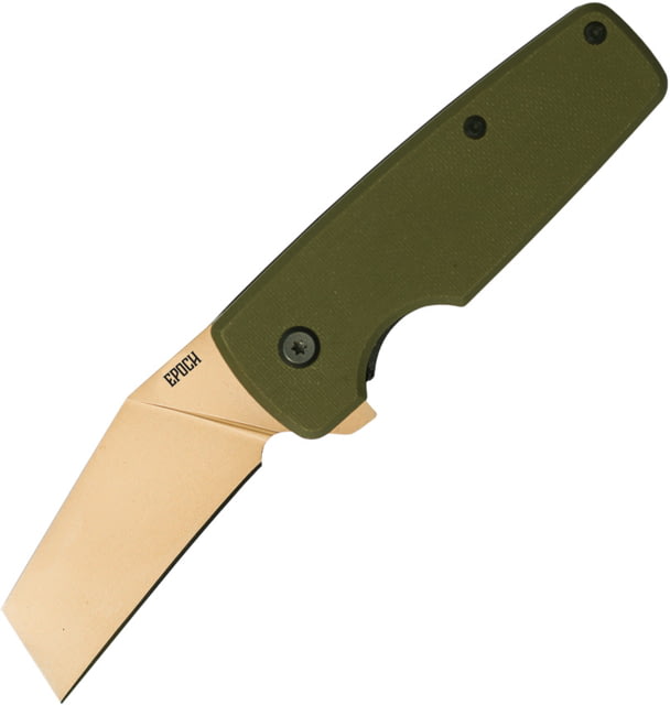 Ontario Knife Epoch Folding Knife 4in Closed 2.75in tan Coated D2 Tool Steel Blade OD Green G10 Handle - Ontario Knife