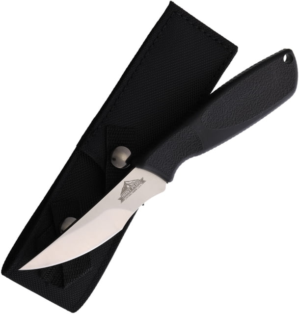 Ontario Knife Hunt Plus Caper Knife 9.13in Overall 4in Satin Finish Stainless Blade Black Rubber Handle Nylon Sheath - Ontario Knife