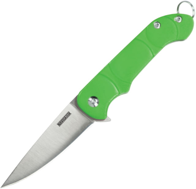 Ontario Knife OKC Navigator Folding Knife 3in Closed 2.13in Satin Stainless Blade Green Synthetic Handle - Ontario Knife