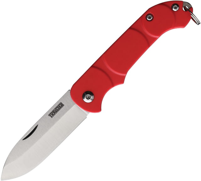 Ontario Knife OKC Traveler Folding Knife 3in Closed 2.25in Satin Stainless Blade Red Plastic Handle
