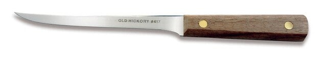 Ontario Knife Old Hickory Filet Knife 6.4in Blade Hardwood Handle Leather Sheath Small - Ontario Knife