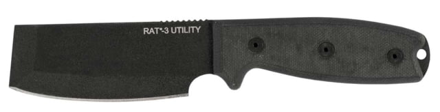 Ontario Knife Rat 3 Utility Fixed Blade Knive 3.4in High Carbon Steel Micarta - Ontario Knife