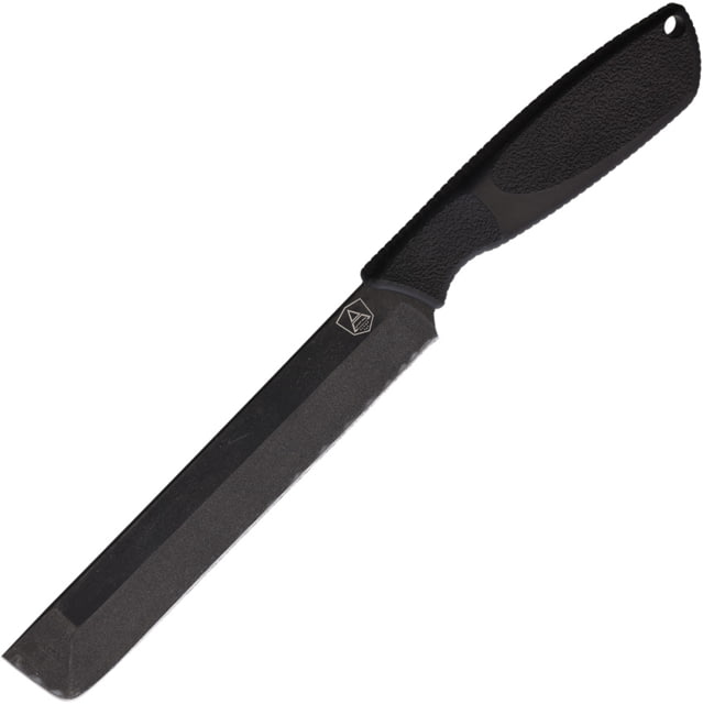 Ontario Knife Spec Plus Alpha Machete 12.13in Overall 7.25in Black Powder Coated Carbon Steel Blunt Tip Blade Black Textured Rubber Handle Nylon - Ontario Knife