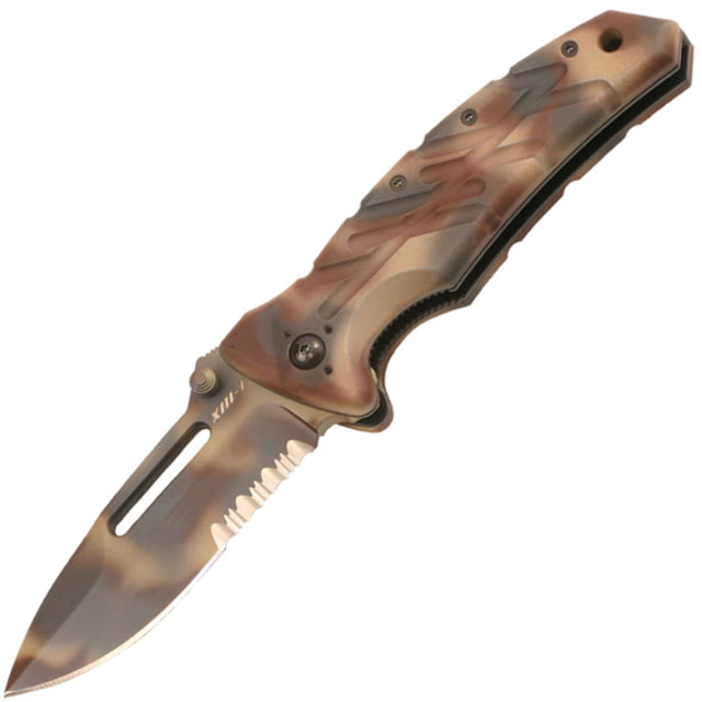Ontario Knife XM1-1DS Folding Knife Desert Camo Combo Edge OK - Ontario Knife