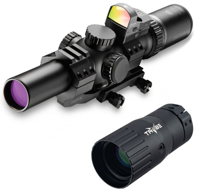 Burris RT-6 1-6x24 mm Rifle Scope, 30mm Tube, Second Focal Plane, Black, Matte, Red Ballistic AR 5X Reticle, Matte, Black w/ TRYBE Optics Enhancer, FastFire 3 & P.E.P.R Mount, 200475-KIT1 by USA Burris AR15 Rifle Scopes