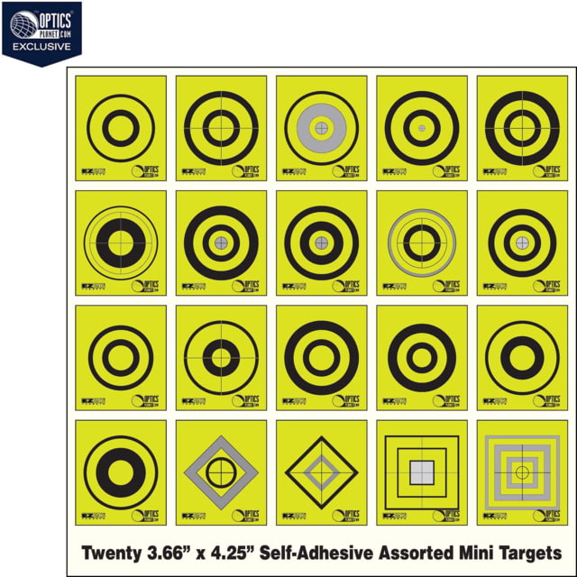 OP Exclusive - EZ2C Targets Self-Adhesive Mini 20 Assorted Styles 3.67x4.25in Chartreuse and Black Ink Tear-Off Pad of 20 Chartreuse - Ez2C Targets